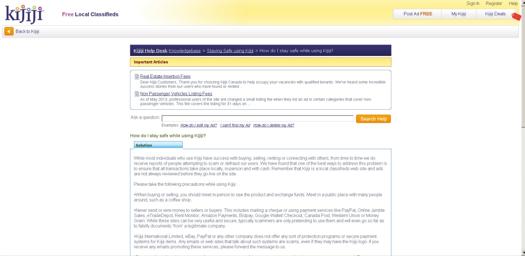 Kijiji Canada scam email
