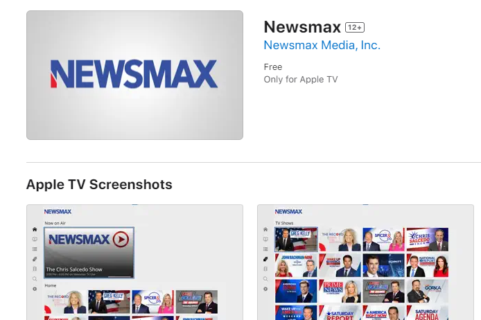 what does the newsmaxt app look like