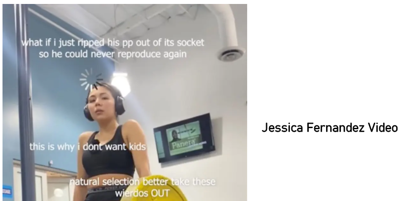 Twitch streamer Jessica Fernandez has gone viral after posting a video of a “feral” bodybuilder staring at her “like a piece of meat” during a workout.