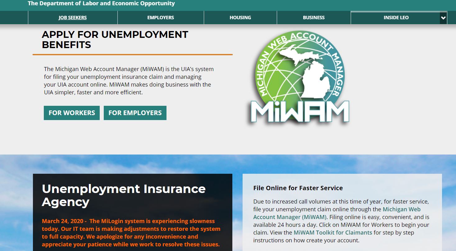 unemployment benefits michigan log in