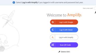 Welcome to amplify , screen shot for login in student account