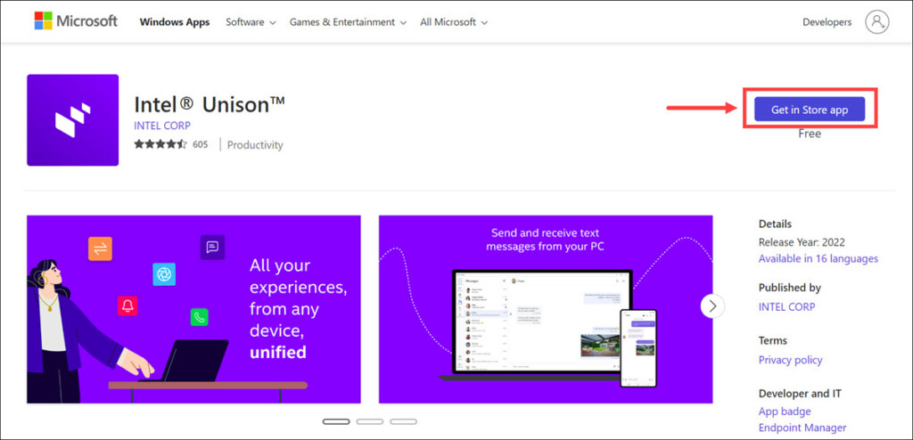 intel unison download windows 10 +11