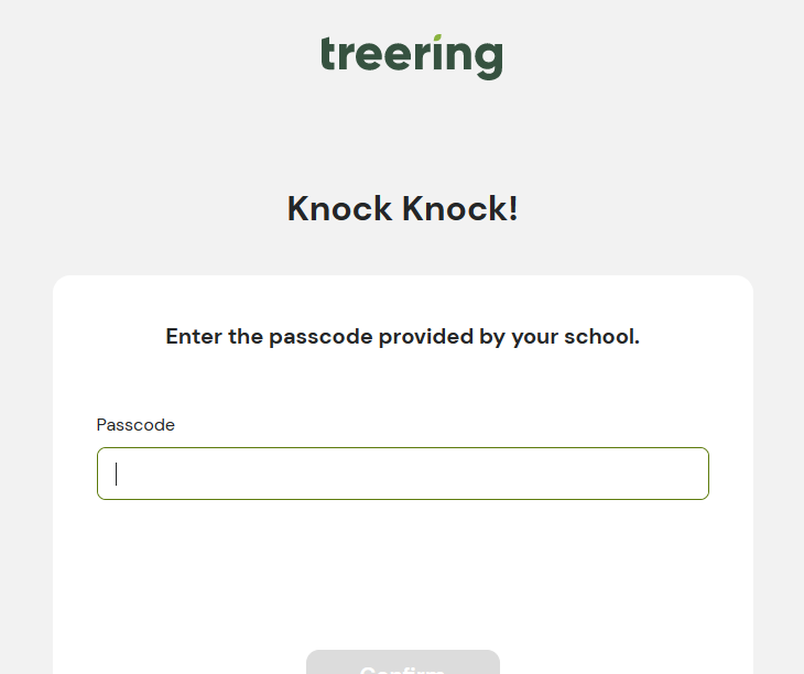 www.treering/validate School’s Passcode