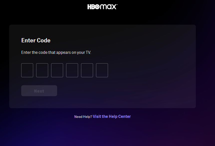 activate.hbomax.con Login Code HBO Max 6 Digit Activation Code on