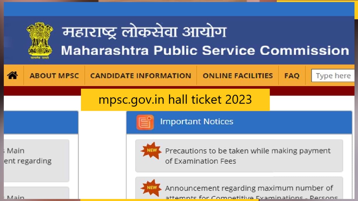 mpsc.gov.in hall ticket 2023