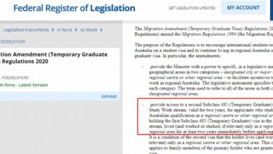 485 Visa Extension List Legislation.gov.au