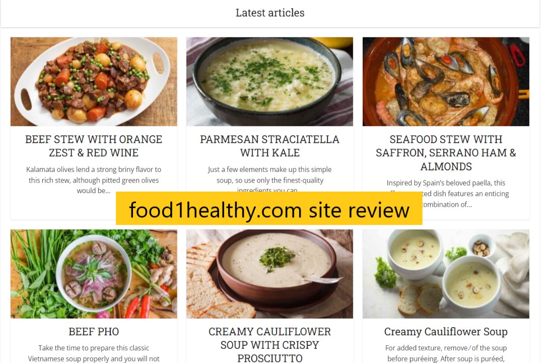food1healthy.com site review