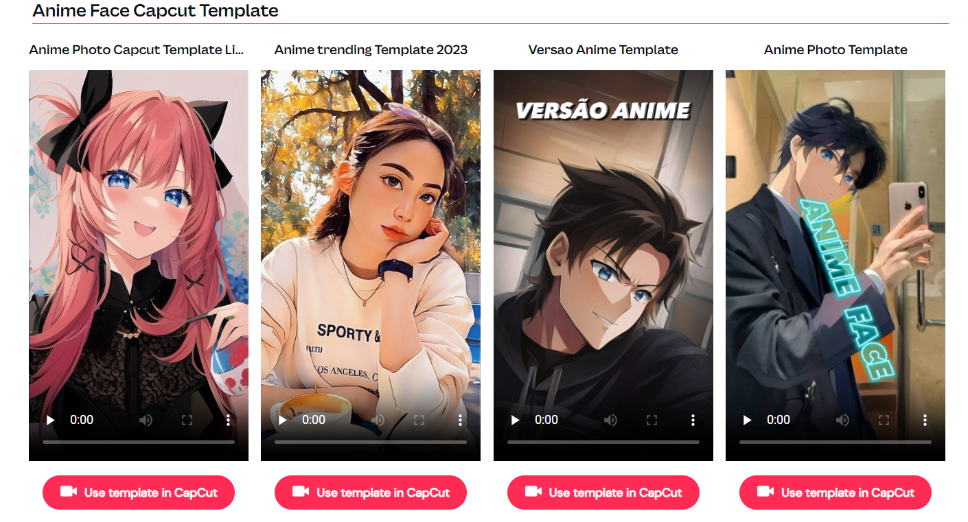 Anime face capcut template 2