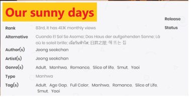 Our sunny days manga