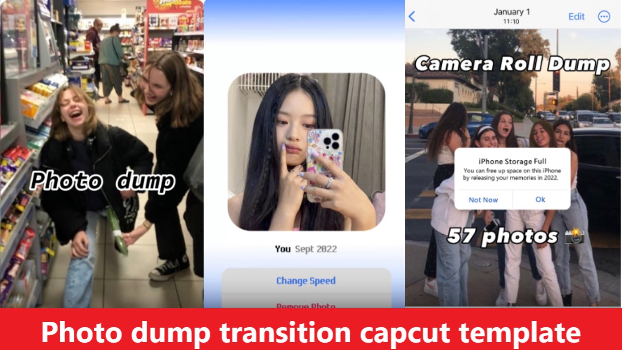Photo dump transition capcut template