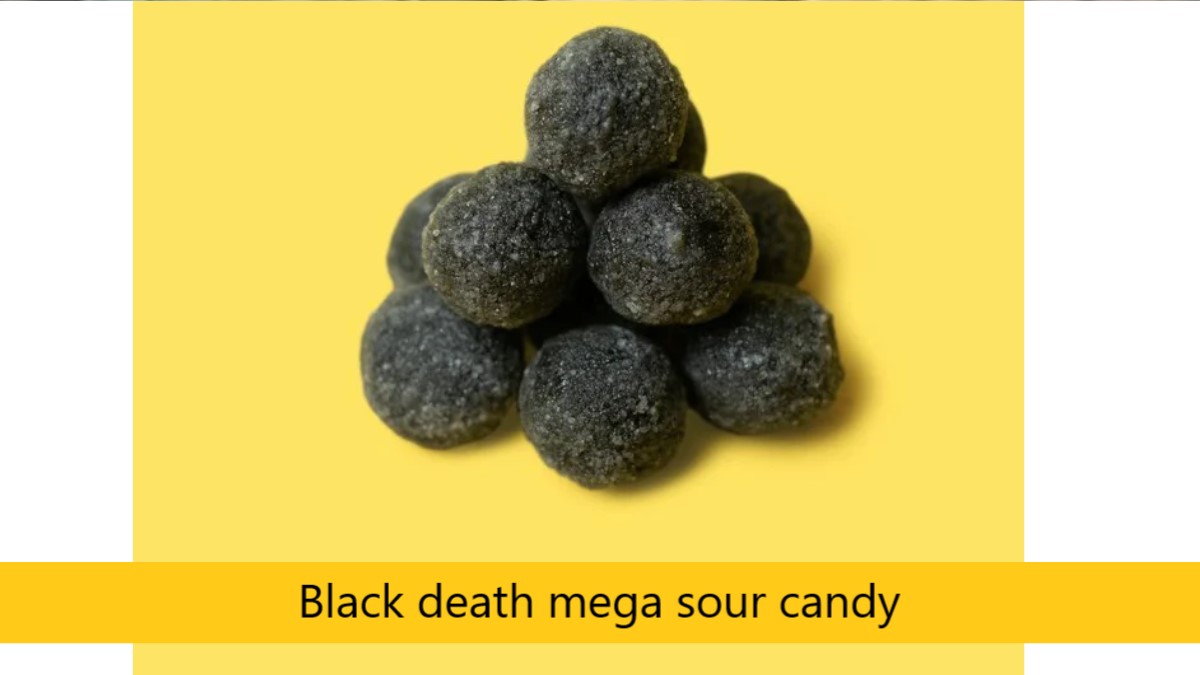 Black death mega sour candy
