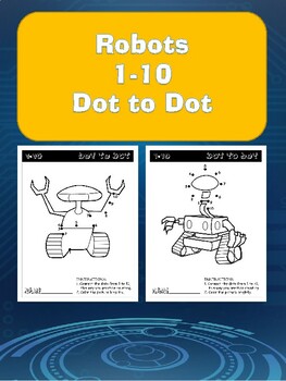 tpt practice counting numbers from 1 to 10 with robots dot