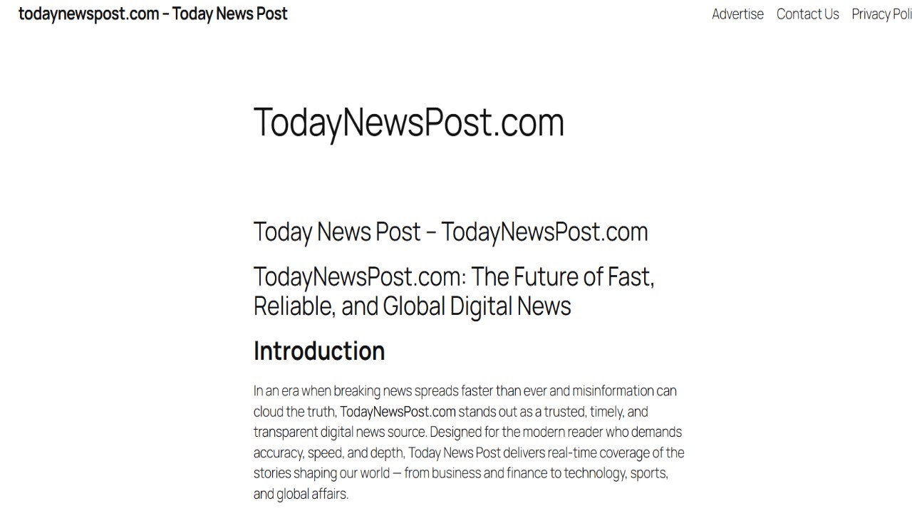 Todaynewspost com website