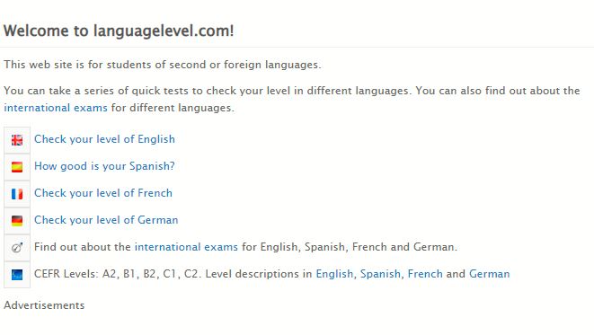 languagelevel.com اختبار تحديد مستوى