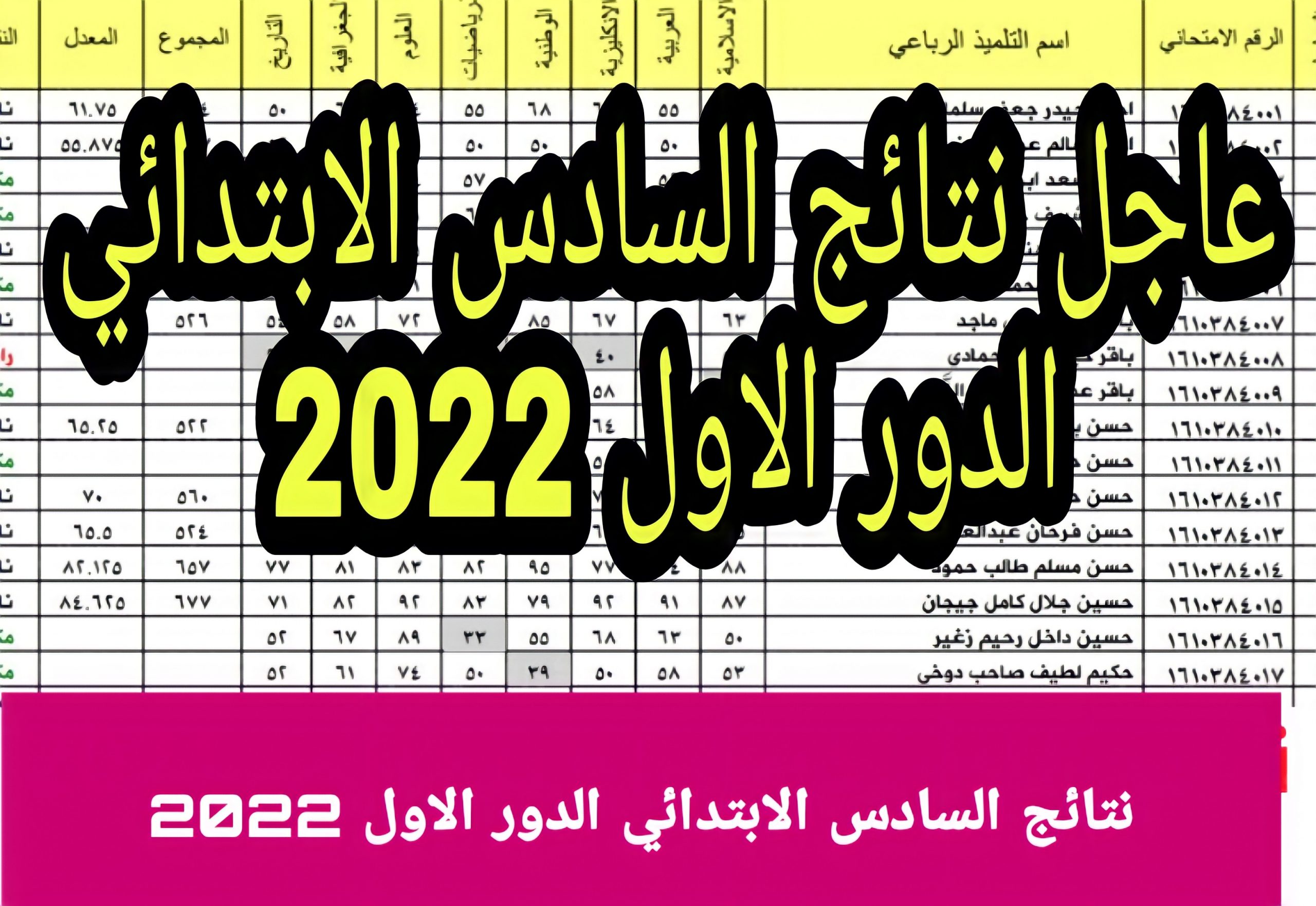 رابط نتائج السادس الابتدائي 2022 الدور الاول في العراق تلكرام