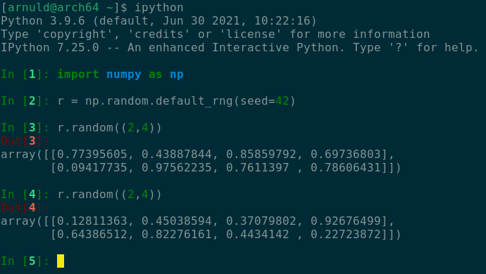 #### use numpy to generate a random number حل مشكلة 1 between 0 and