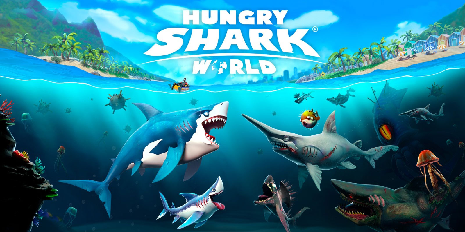 ملصق لعبة hungry shark